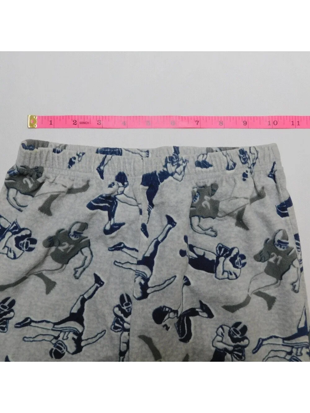 Carters Boys Gray Blue Football Players Fleece Pajama Pants 8